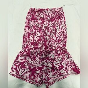 escapada Hot Pink and White Tropical Strapless Romper